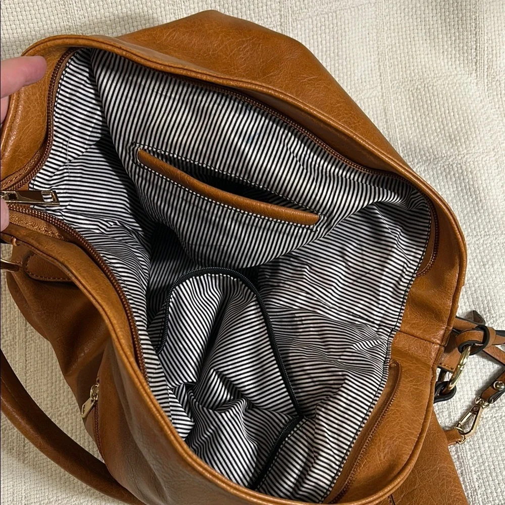 Faux Leather Shoulder Bag with Matching Wallet